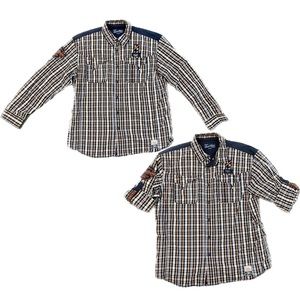 Parish Nation Plaid Roll Tab Long Forever Strong Sleeve Shirt Size 2X